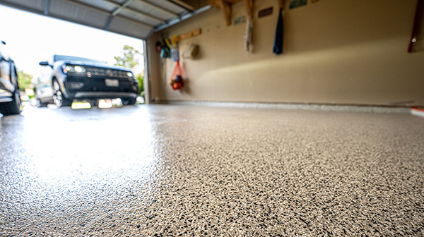 Epoxy floor in garage | All American Flooring
