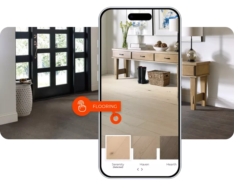 Roomvo Visualizer in Action on Phone | All American Flooring